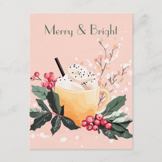 Festive and elegant Christmas Greeting Postcard (Front)