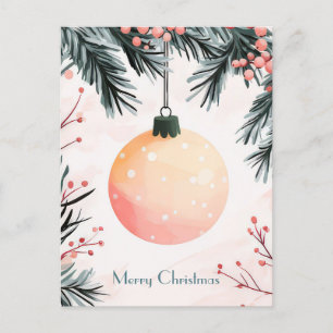 Festive and elegant Christmas Greeting Postcard