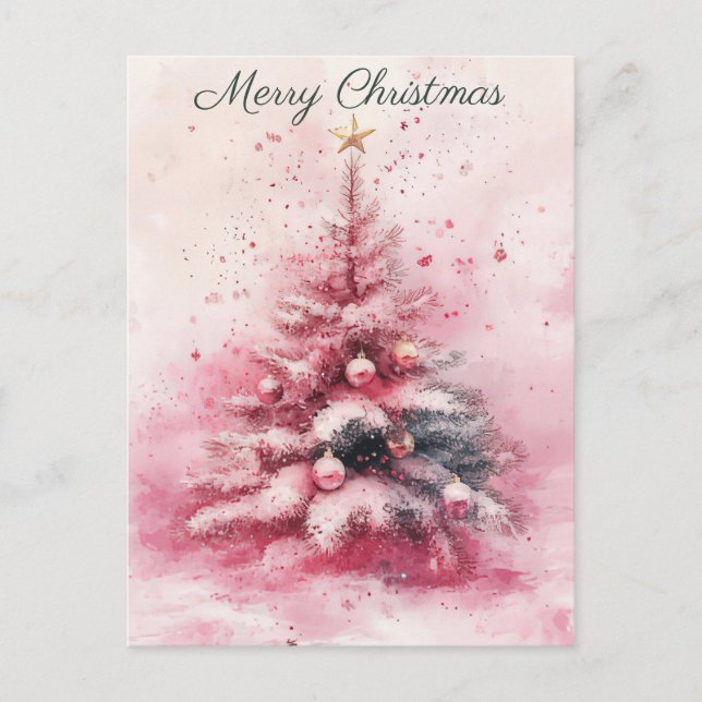 Festive and elegant Christmas Greeting Postcard (Front)