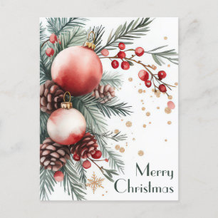 Festive and elegant Christmas Greeting Postcard