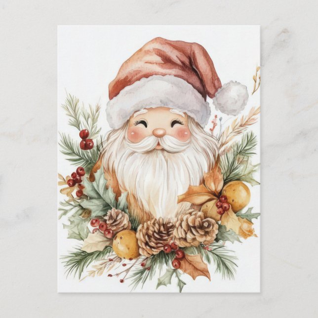 Festive and elegant Christmas Greeting Postcard (Front)