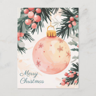 Festive and elegant Christmas Greeting Postcard