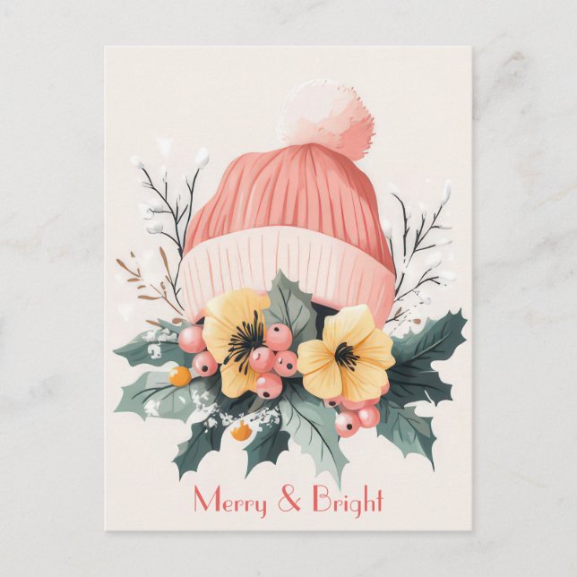 Festive and elegant Christmas Greeting Postcard (Front)