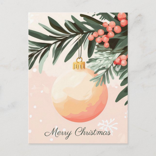 Festive and elegant Christmas Greeting Postcard (Front)