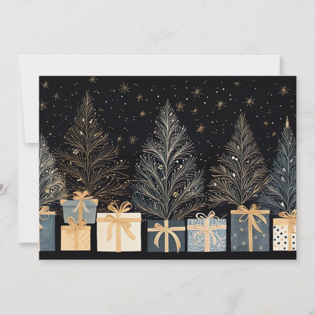 Festive and elegant Christmas Tree Greeting Card (Front)
