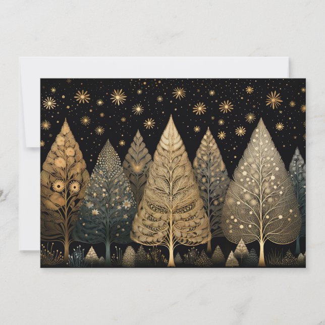 Festive and elegant Christmas Tree Greeting Card (Front)