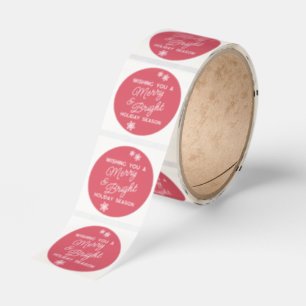 Festive And Elegant Seasons Greetings Snow Flake Classic Round Sticker