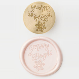 Festive And Elegant Seasons Greetings Snow Flake Wax Seal Stamp