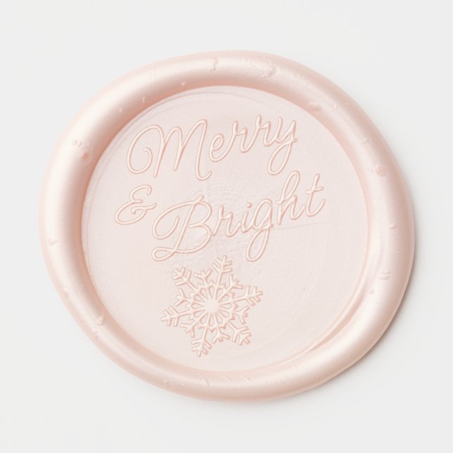 Festive And Elegant Seasons Greetings Snow Flake Wax Seal Sticker (Front)