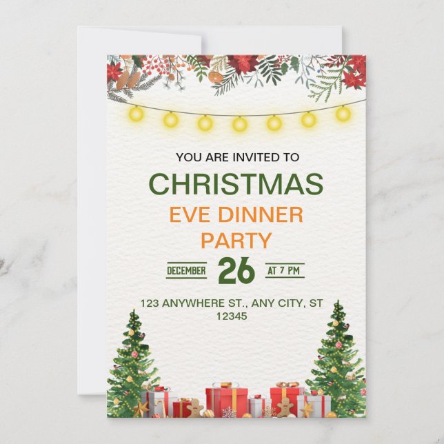Festive and Fun Christmas Gathering Invitation (Front)
