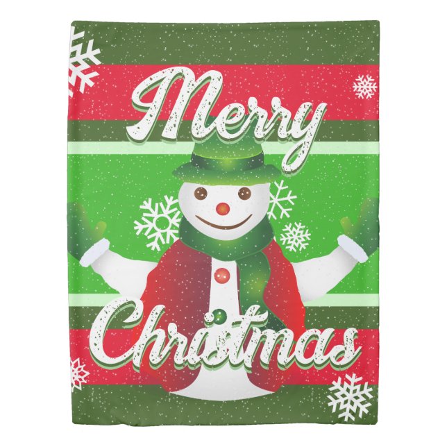Festive and FUN Snowman Christmas Duvet Cover (Front)