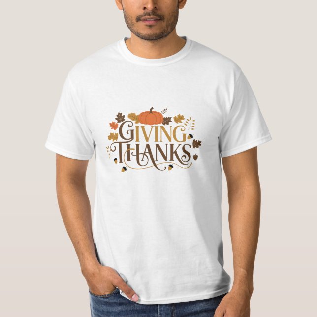 Festive and Funny Thanksgiving Graphics T-Shirt (Front)