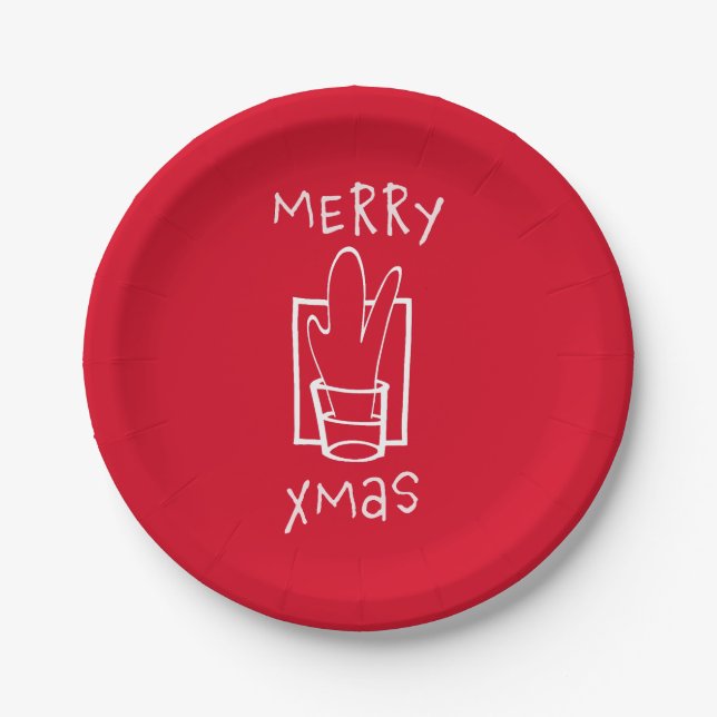 Festive and Sparkling Xmas Paper Plates (Front)