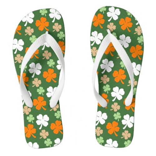 Festive and Stylish Irish Four Leaf Clover Flip Flops