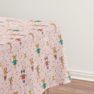 Festive Animal Friends Christmas Pattern Tablecloth