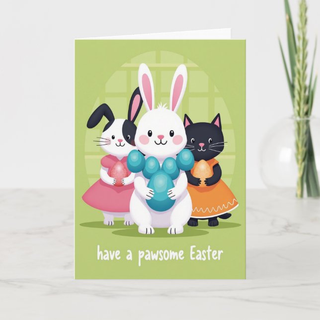 Festive Animal Friends Egg Card (Front)