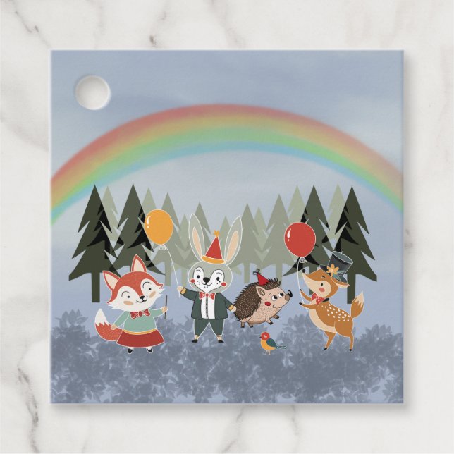 Festive animals favor tags (Front)