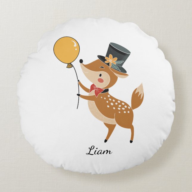 Festive animals - Fawn Round Pillow (Front)