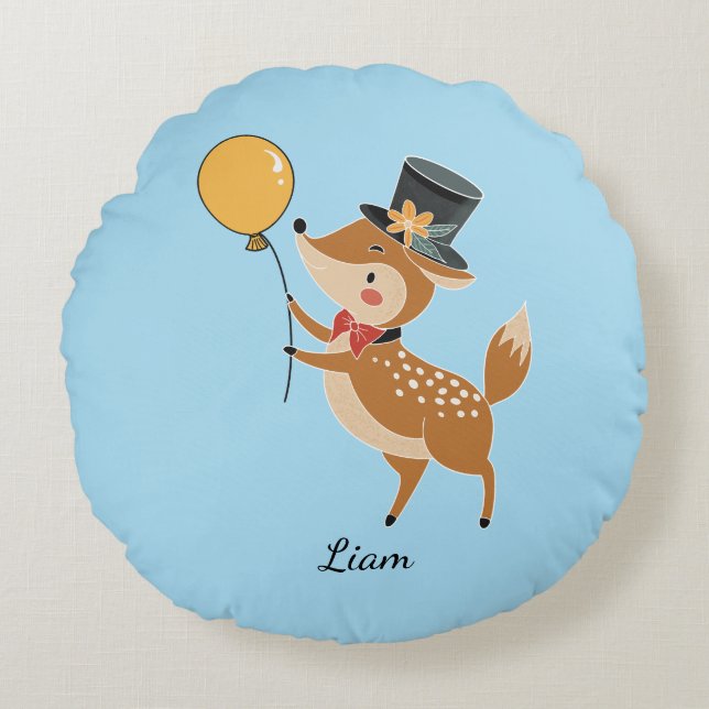 Festive animals - Fawn Round Pillow (Front)