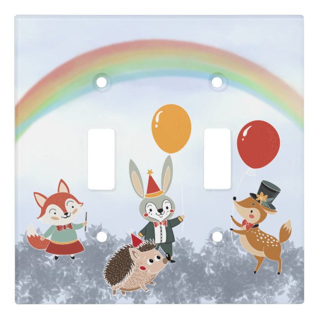 Festive animals light switch cover (Front)