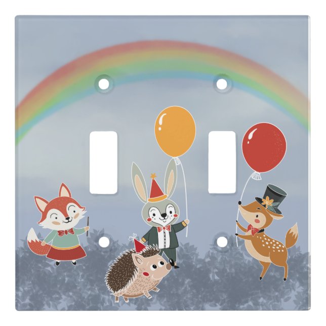 Festive animals light switch cover (Front)