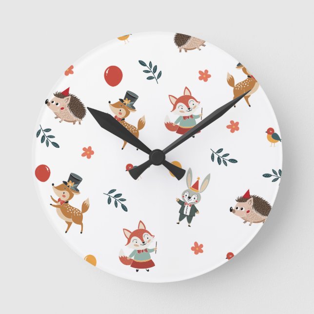Festive animals round clock (Front)