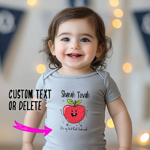  🍎 Festive Apple Joy with custom text Baby Bodysuit