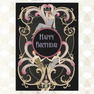 Festive Art Deco Birthday Card
