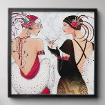 Festive art deco lady Christmas  Peel And Stick Photo Tile<br><div class="desc">Festive art deco lady Christmas Photo Tiles</div>