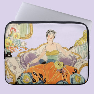 Festive Art Deco Lady Laptop Sleeve