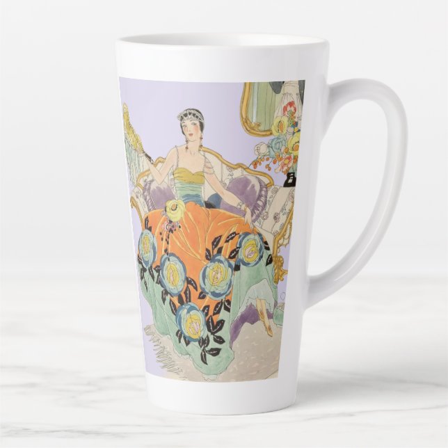 Festive Art Deco lady Latte Mug (Right)