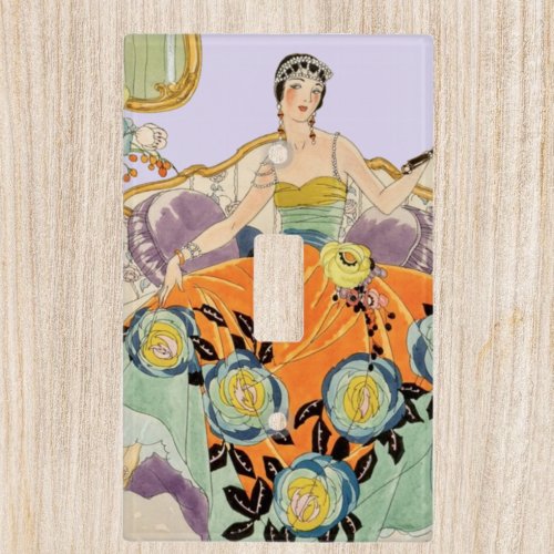 Festive Art Deco Lady Light Switch Cover
