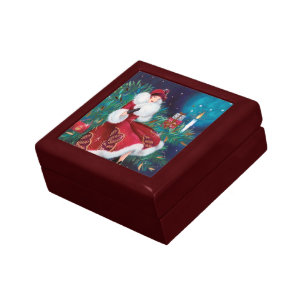 Festive art deco retro vintage Christmas lady Gift Box