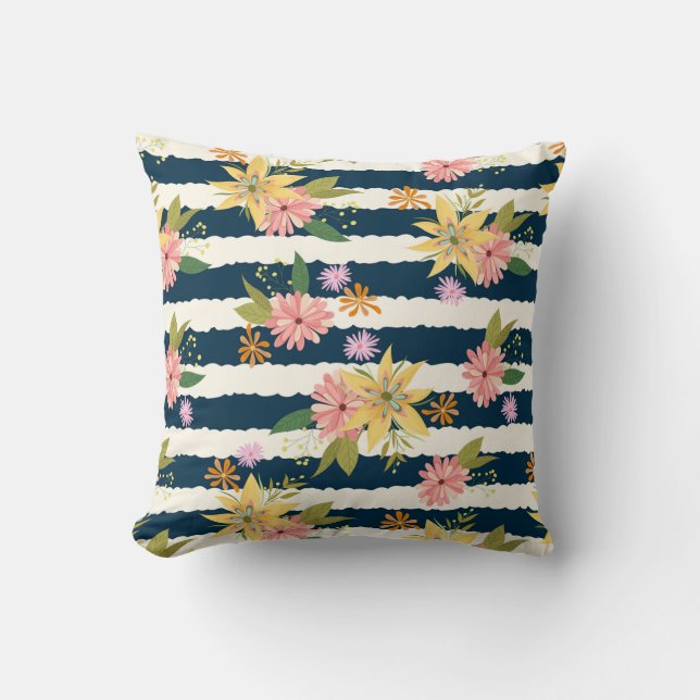 Festive Autumn Leaves Throw Pillow (Front)