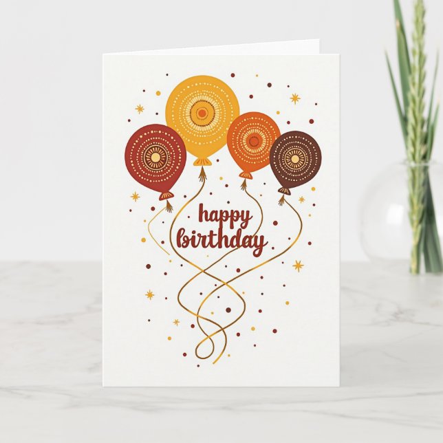 Festive Autumn Orbs Card (Front)