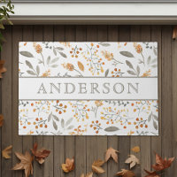 Festive Autumn Watercolor Foliage Family Name
