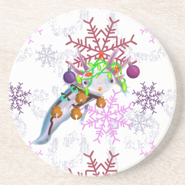 Festive Axlotl Coaster (Front)