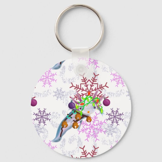 Festive Axlotl Keychain (Front)