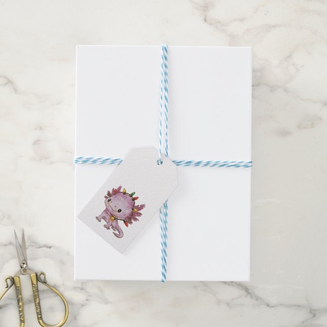Festive Axolotl Gift Tags (With Twine)