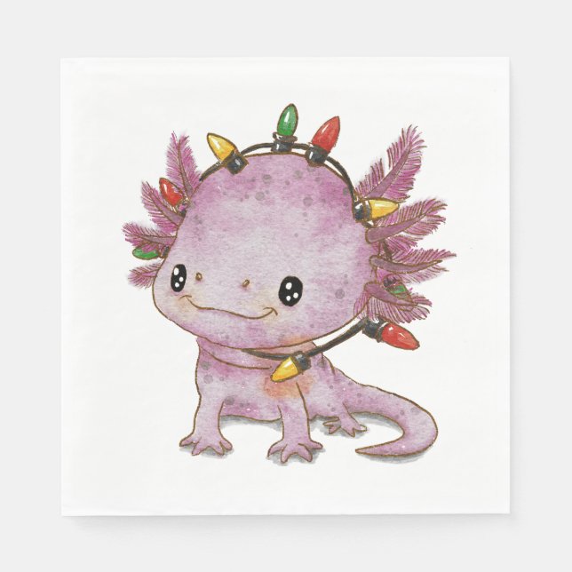 Festive Axolotl Napkins (Front)