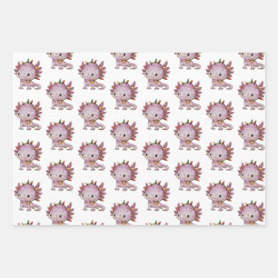 Festive Axolotl Wrapping Paper Sheets