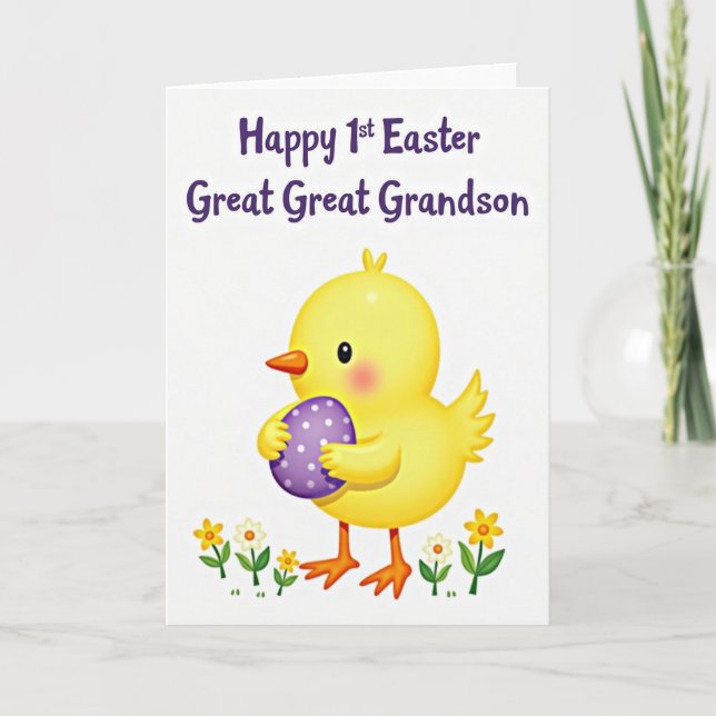 Festive Baby Bird Springtime Card (Front)