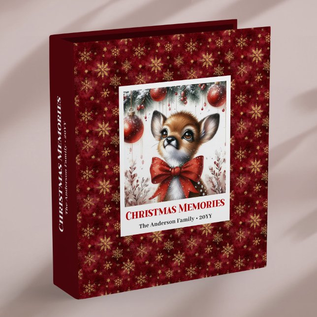 Festive Baby Fawn Winter Scene Christmas Photo 3 Ring Binder (Festive Baby Fawn Winter Scene Christmas Ring Binder

)