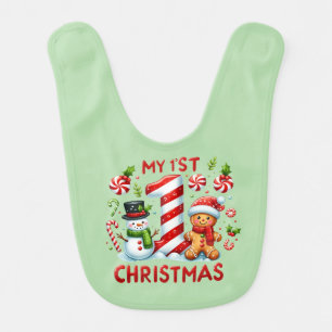 Festive baby's first Christmas  Baby Bib