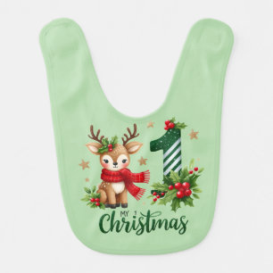 Festive baby's first Christmas  Baby Bib