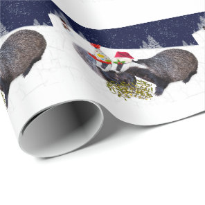 Festive Badgers Wrapping Paper