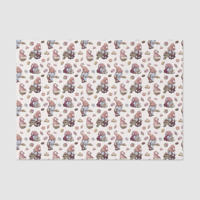 festive baking gnome party  tissue paper (Front)