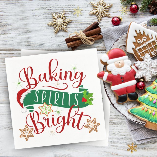 Festive Baking Spirits Bright Christmas Napkins (Festive Baking Spirits Bright Christmas Napkins)