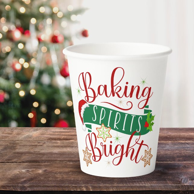 Festive Baking Spirits Bright Christmas Paper Cups (Festive Baking Spirits Bright Christmas Paper Cups)