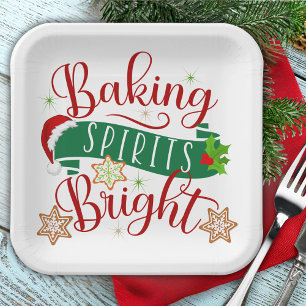 Festive Baking Spirits Bright Christmas Paper Plates